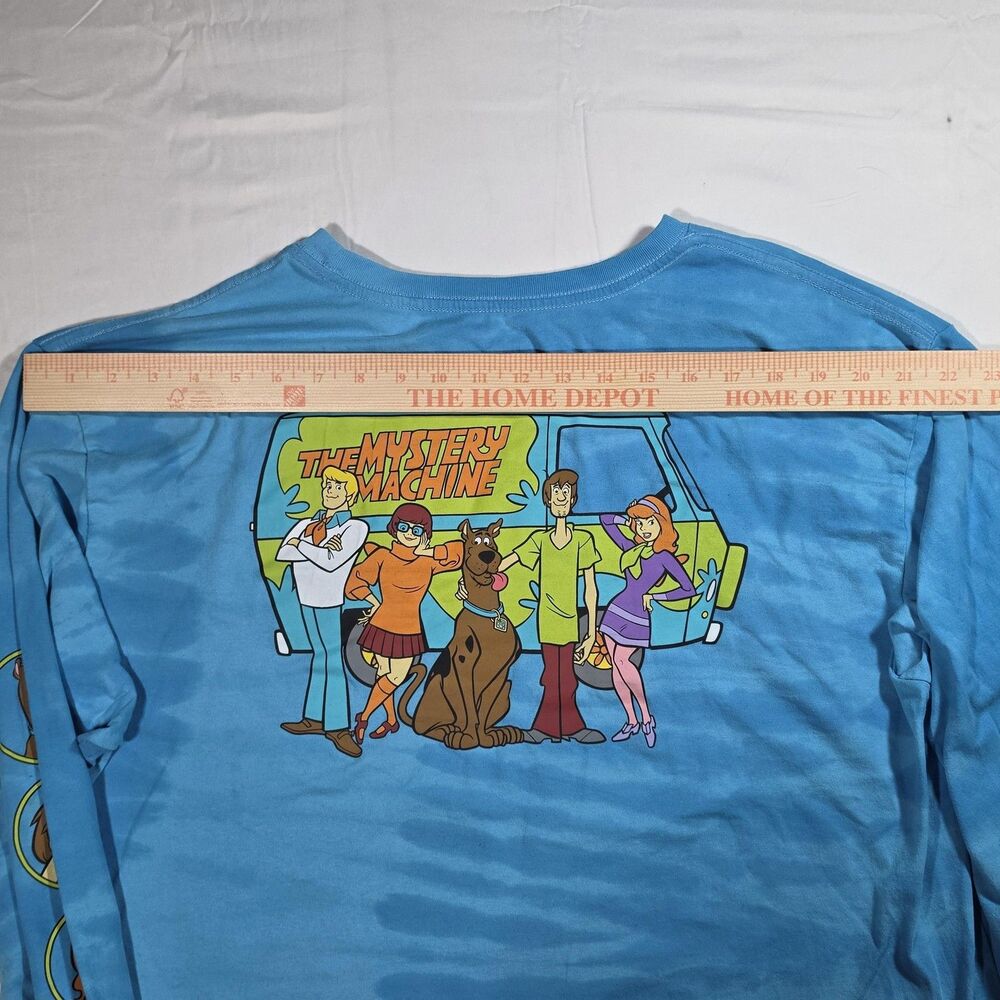 Scooby-Doo Mystery Machine Shirt Mens XL Blue Long Sleeve Graphic Tee Freeze - Picture 9 of 11